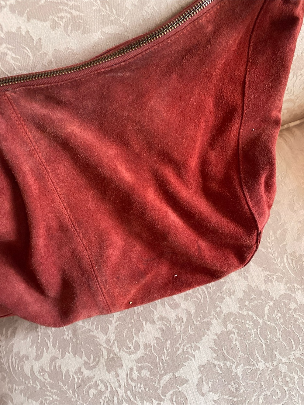 Free People Roma Rust Red Suede Hobo Shoulder Bag - Picture 7 of 13
